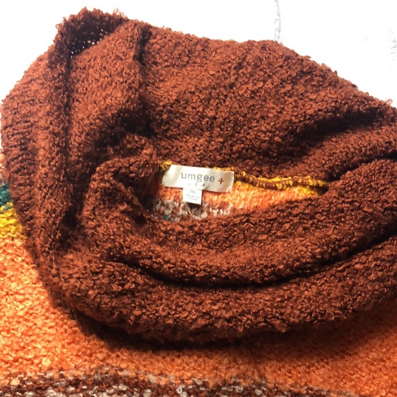 Umgee Y2K Vintage Sweater Cowl Neck Sunset Colors Womens XXL - Picture 2 of 5